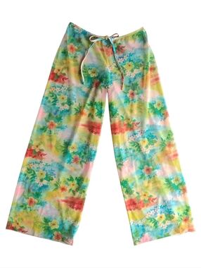 Pants Sheer Hawaiian Floral Wide Leg
